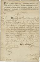 Gilberto Leonard certificate, 1800 May 6.