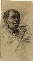 Drawing of a man smoking cigar