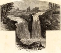 Large waterfalls, Indian tepees