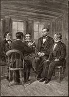 Abraham Lincoln and four men