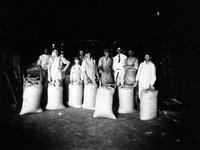 Group of men with bags of rock salt