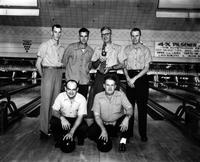 Men's Bowling Team with trophy