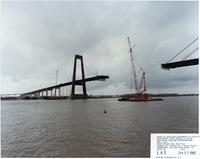 View of the construction of the Mississippi River Bridge at Luling in St. Charles Parish, tower 2