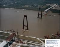 Aerial view of the Mississippi River Bridge at Luling in St. Charles Parish