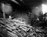 Freiberg Mahogany Company, furnace and scrap lumber pile