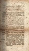 Tableau des actes, résolutions et autre piéces, dont l'impression a été ordonneé, par une délibération de la chambre ses représentans de l'etat de la Louisiane, en date du 2 janvier 1815