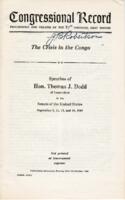 Crisis in the Congo: Speeches of Hon. Thomas J. Dodd