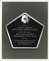 Louis Armstrong memorial plaque
