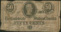Confederate States of America fifty cent bill
