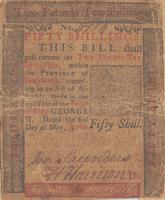 Colonial fifty shilling bill