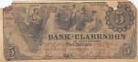 Bank of Clarendon five dollar bill
