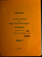 American Society of Sugar Cane Technologists Proceedings, 1977