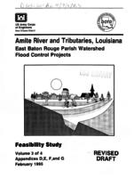 Amite River and tributaries, Louisiana, EBR Parish watershed, flood control projects, feasibility study, v.3