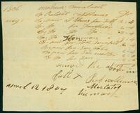 Account Statement from Robert Williams to Catherine Turnbull, 1806-1807