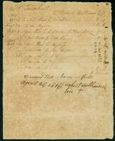 Account Statement from Robert Williams to Catherine Turnbull, 1805-1806