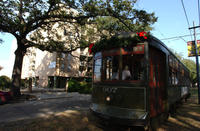 St. Charles Ave. Streetcar decorated for Christmas