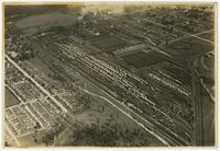 Aerial view looking northeast of Great Southern Lumber Company mill town.