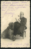 Unidentified man with dog.