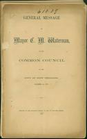General message of Mayor C.M. Waterman to the Common Council of the City of New Orleans, October 1st, 1857