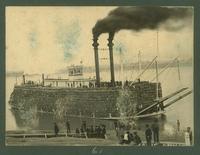 Steamer 'Paragoud' leaving Baton Rouge with 3,000 bales of cotton, 1890.