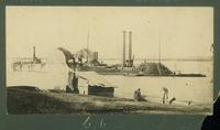 United States Navy gunboat 'Essex' off Baton Rouge, about 1863.
