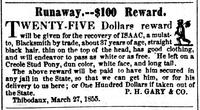 Runaway.--$100 Reward.