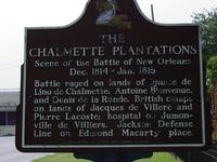 The Chalmette Plantations sign