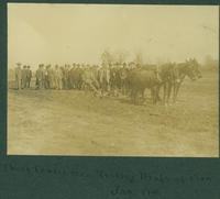 Short course men testing draft of plow, Jan. 1910