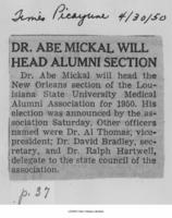 Dr. Abe Mickal will head alumni section