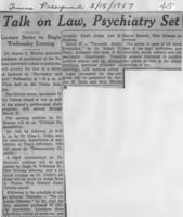 Talk on law, psychiatry set