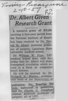 Dr. Albert given research grant