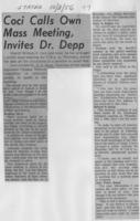 Coci calls own mass meeting, invites Dr. Depp