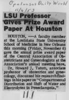 LSU professor gives prize award paper at Houston