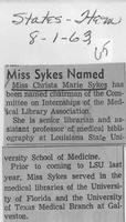 Miss Sykes named