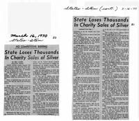 No competitive bidding; State loses thousands in Charity sales of silver