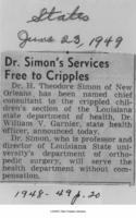 Dr. Simon's services free to cripples