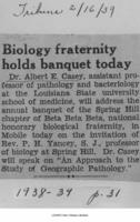 Biology fraternity holds banquet today