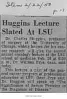 Huggins lecture slated at LSU