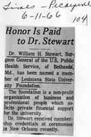 Honor is paid to Dr. Stewart