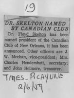 Dr. Skelton named by Canadian club