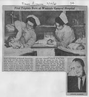First triplets born at Westside General Hospital