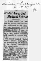 Medal awarded medical school