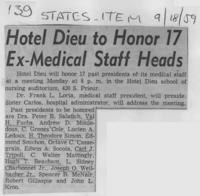 Hotel Dieu to honor 17 ex-medical staff heads