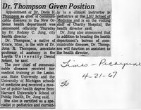 Dr. Thompson given position