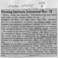 Nursing institute scheduled Nov. 18
