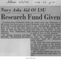 Navy asks aids of LSU: research fund given