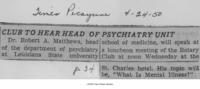 Club to hear head of psychiatry unit