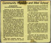 Community Physician and Med School