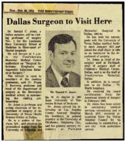 Dallas Surgeon to Visit Here