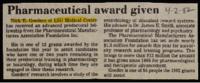 Pharmaceutical Award Given
